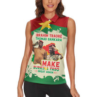 Ibrahim Traore Thomas Sankara Women Sleeveless Polo Shirt Make Burkina Faso Great Again
