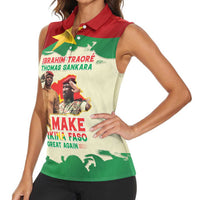 Ibrahim Traore Thomas Sankara Women Sleeveless Polo Shirt Make Burkina Faso Great Again
