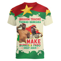 Ibrahim Traore Thomas Sankara Women V-Neck T-Shirt Make Burkina Faso Great Again