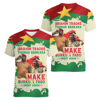 Ibrahim Traore Thomas Sankara Women V-Neck T-Shirt Make Burkina Faso Great Again
