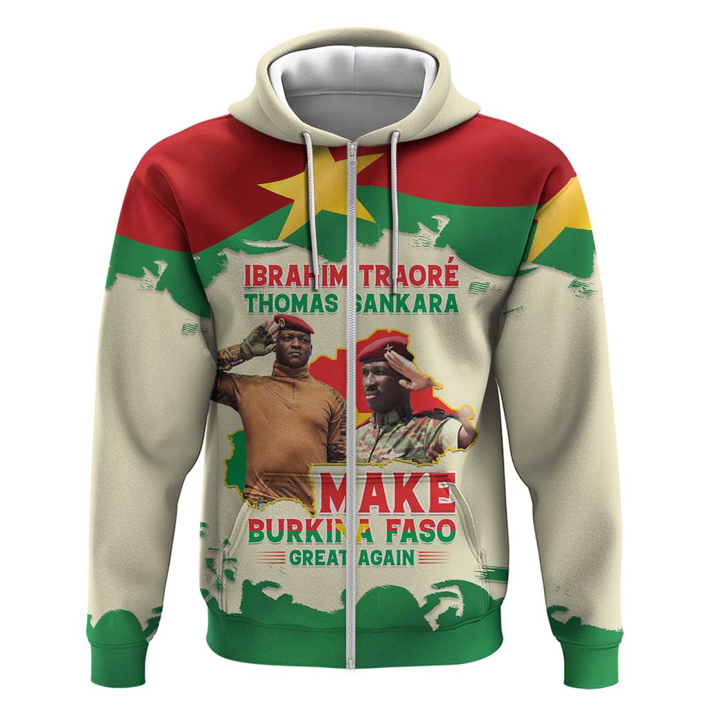 Ibrahim Traore Thomas Sankara Zip Hoodie Make Burkina Faso Great Again