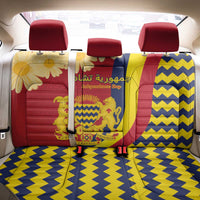 Chad Independence Day Back Car Seat Cover Coat Of Arms Gerbera Daisy