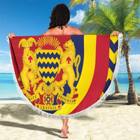 Chad Independence Day Beach Blanket Coat Of Arms Gerbera Daisy