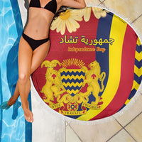 Chad Independence Day Beach Blanket Coat Of Arms Gerbera Daisy