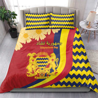 Chad Independence Day Bedding Set Coat Of Arms Gerbera Daisy