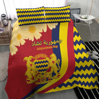 Chad Independence Day Bedding Set Coat Of Arms Gerbera Daisy