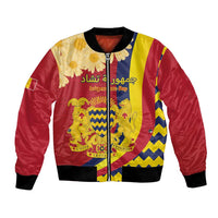 Personalised Chad Independence Day Bomber Jacket Coat Of Arms Gerbera Daisy