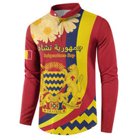 Personalised Chad Independence Day Button Sweatshirt Coat Of Arms Gerbera Daisy