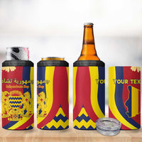 Personalised Chad Independence Day 4 in 1 Can Cooler Tumbler Coat Of Arms Gerbera Daisy