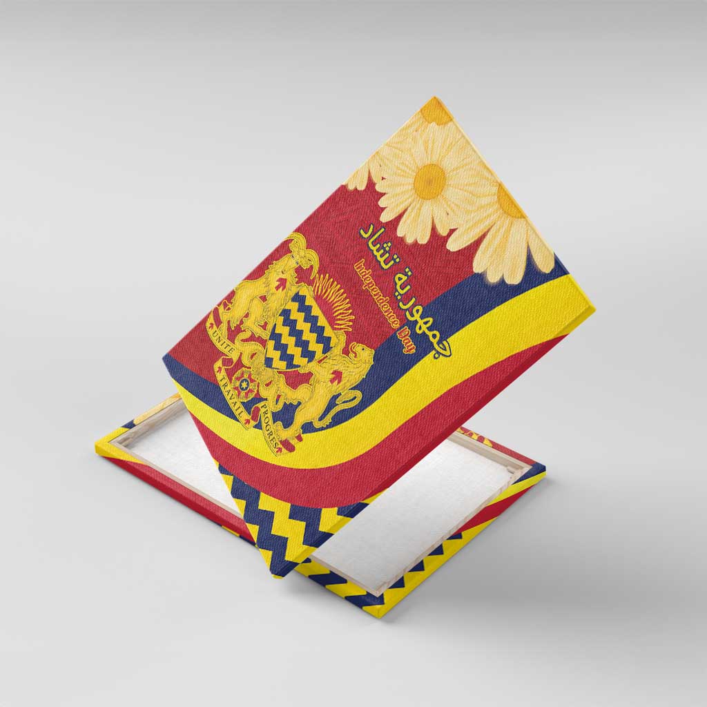 Chad Independence Day Canvas Wall Art Coat Of Arms Gerbera Daisy