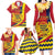 Personalised Chad Independence Day Family Matching Long Sleeve Bodycon Dress and Hawaiian Shirt Coat Of Arms Gerbera Daisy