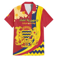 Personalised Chad Independence Day Family Matching Mermaid Dress and Hawaiian Shirt Coat Of Arms Gerbera Daisy