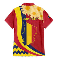Personalised Chad Independence Day Family Matching Mermaid Dress and Hawaiian Shirt Coat Of Arms Gerbera Daisy