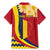 Personalised Chad Independence Day Family Matching Mermaid Dress and Hawaiian Shirt Coat Of Arms Gerbera Daisy