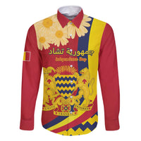 Personalised Chad Independence Day Family Matching Mermaid Dress and Hawaiian Shirt Coat Of Arms Gerbera Daisy