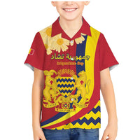 Personalised Chad Independence Day Family Matching Mermaid Dress and Hawaiian Shirt Coat Of Arms Gerbera Daisy