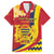 Personalised Chad Independence Day Family Matching Off The Shoulder Long Sleeve Dress and Hawaiian Shirt Coat Of Arms Gerbera Daisy