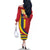 Personalised Chad Independence Day Family Matching Off The Shoulder Long Sleeve Dress and Hawaiian Shirt Coat Of Arms Gerbera Daisy