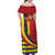 Personalised Chad Independence Day Family Matching Off Shoulder Maxi Dress and Hawaiian Shirt Coat Of Arms Gerbera Daisy