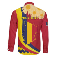 Personalised Chad Independence Day Family Matching Puletasi and Hawaiian Shirt Coat Of Arms Gerbera Daisy