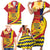 Personalised Chad Independence Day Family Matching Short Sleeve Bodycon Dress and Hawaiian Shirt Coat Of Arms Gerbera Daisy
