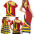 Personalised Chad Independence Day Family Matching Short Sleeve Bodycon Dress and Hawaiian Shirt Coat Of Arms Gerbera Daisy