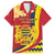 Personalised Chad Independence Day Family Matching Short Sleeve Bodycon Dress and Hawaiian Shirt Coat Of Arms Gerbera Daisy