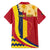 Personalised Chad Independence Day Family Matching Short Sleeve Bodycon Dress and Hawaiian Shirt Coat Of Arms Gerbera Daisy