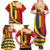 Personalised Chad Independence Day Family Matching Summer Maxi Dress and Hawaiian Shirt Coat Of Arms Gerbera Daisy