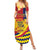 Personalised Chad Independence Day Family Matching Summer Maxi Dress and Hawaiian Shirt Coat Of Arms Gerbera Daisy