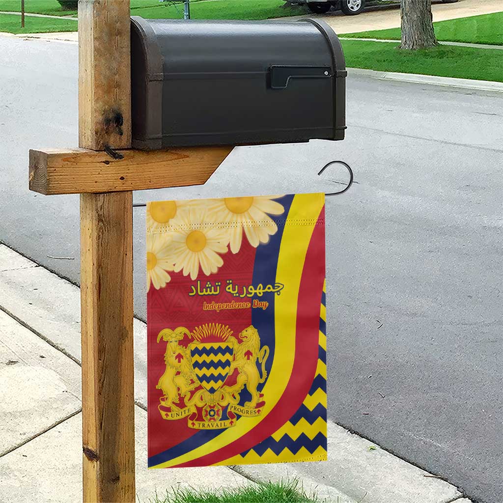 Chad Independence Day Garden Flag Coat Of Arms Gerbera Daisy