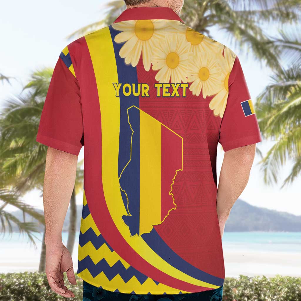 Personalised Chad Independence Day Hawaiian Shirt Coat Of Arms Gerbera Daisy