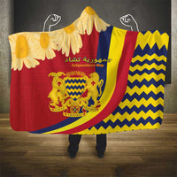 Chad Independence Day Hooded Blanket Coat Of Arms Gerbera Daisy