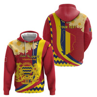 Personalised Chad Independence Day Hoodie Coat Of Arms Gerbera Daisy