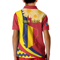 Personalised Chad Independence Day Kid Polo Shirt Coat Of Arms Gerbera Daisy