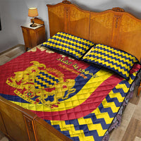 Chad Independence Day Quilt Bed Set Coat Of Arms Gerbera Daisy