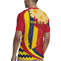 Personalised Chad Independence Day Rugby Jersey Coat Of Arms Gerbera Daisy