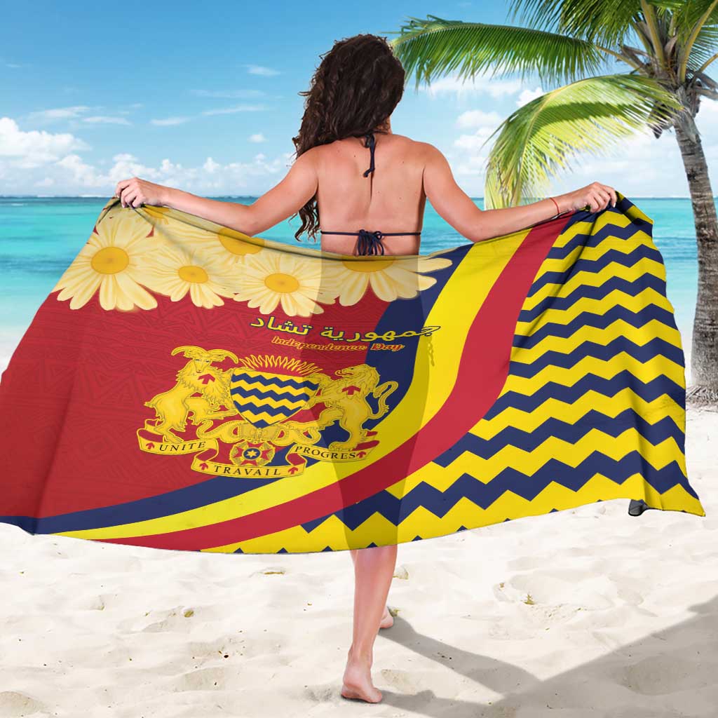 Chad Independence Day Sarong Coat Of Arms Gerbera Daisy