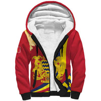 Personalised Chad Independence Day Sherpa Hoodie Coat Of Arms Gerbera Daisy