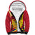 Personalised Chad Independence Day Sherpa Hoodie Coat Of Arms Gerbera Daisy