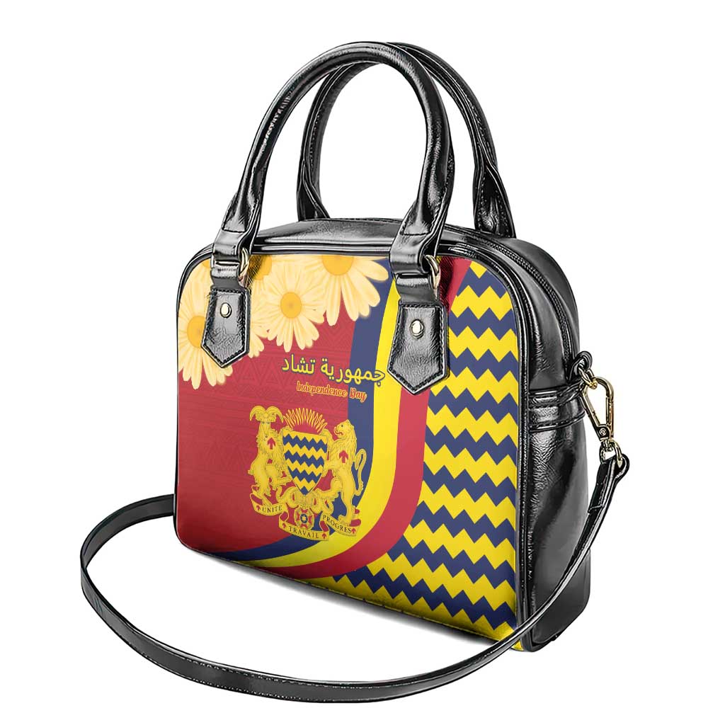Chad Independence Day Shoulder Handbag Coat Of Arms Gerbera Daisy