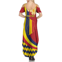 Personalised Chad Independence Day Summer Maxi Dress Coat Of Arms Gerbera Daisy