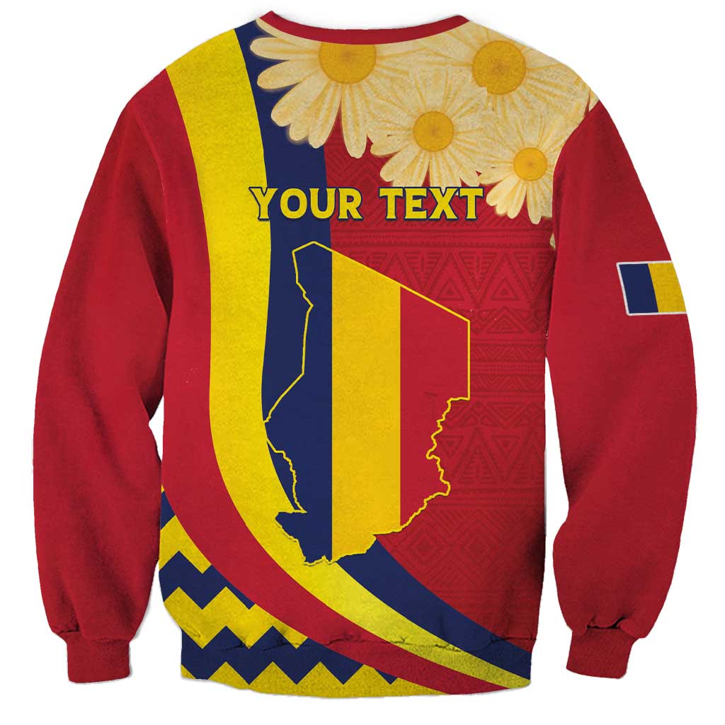 Personalised Chad Independence Day Sweatshirt Coat Of Arms Gerbera Daisy