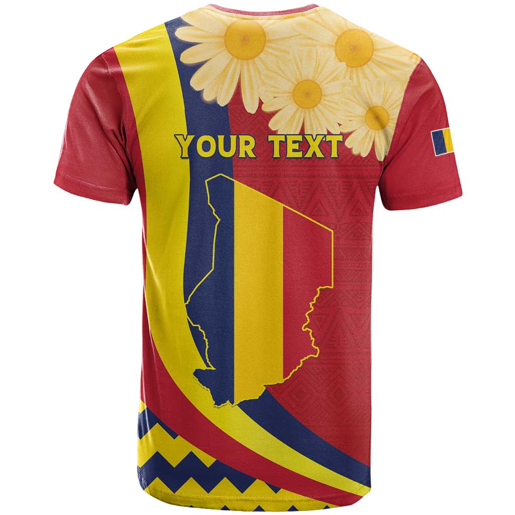 Personalised Chad Independence Day T Shirt Coat Of Arms Gerbera Daisy