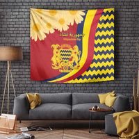 Chad Independence Day Tapestry Coat Of Arms Gerbera Daisy
