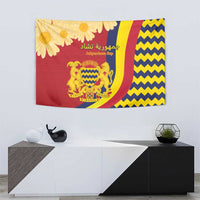 Chad Independence Day Tapestry Coat Of Arms Gerbera Daisy