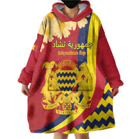 Personalised Chad Independence Day Wearable Blanket Hoodie Coat Of Arms Gerbera Daisy