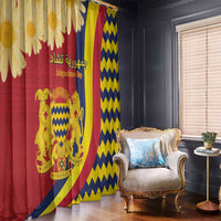 Chad Independence Day Window Curtain Coat Of Arms Gerbera Daisy
