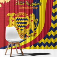 Chad Independence Day Window Curtain Coat Of Arms Gerbera Daisy