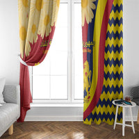 Chad Independence Day Window Curtain Coat Of Arms Gerbera Daisy